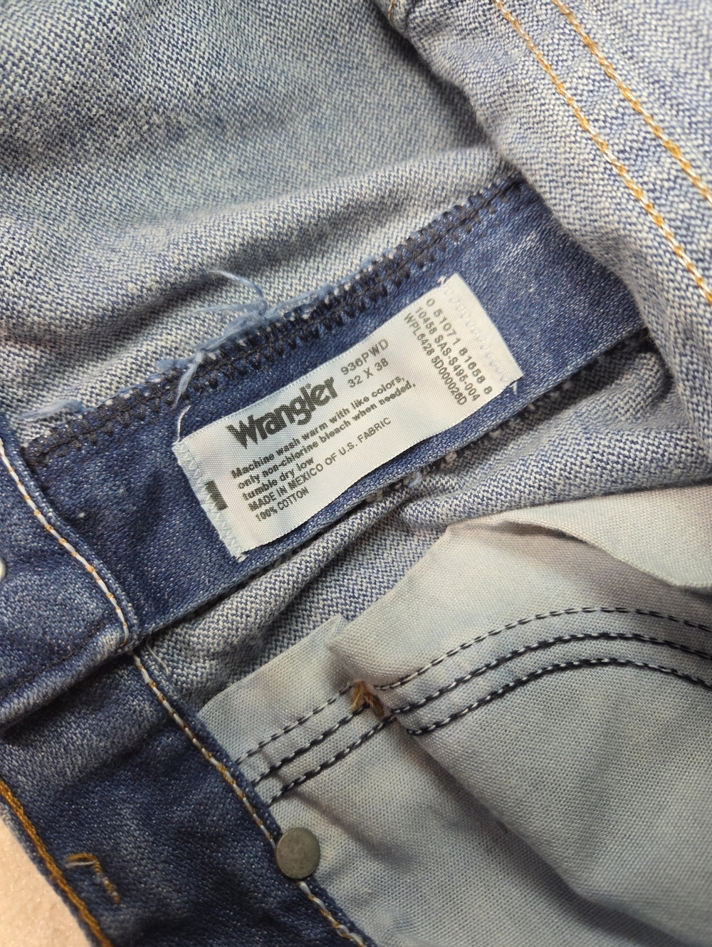 Wrangler 936PWD Cowboy Cut Slim Fit Jeans 32x38 - Picture 7 of 7